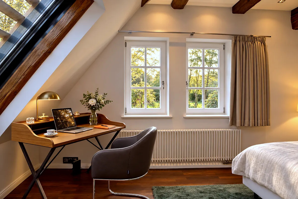 Arbeitsplatz, zweite Ansicht, 13 Silberreiher