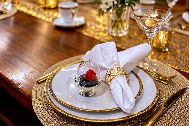 A place setting at the table