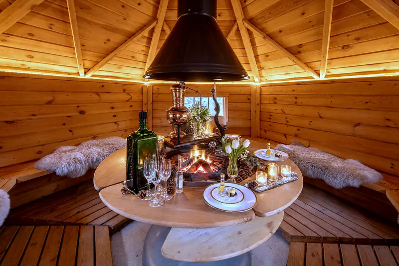 Inside the grill hut